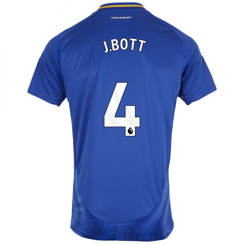 Enfant Maillot C. J. Bott #4 Bleu Blanc Tenues Domicile 2024/25 T-Shirt Suisse