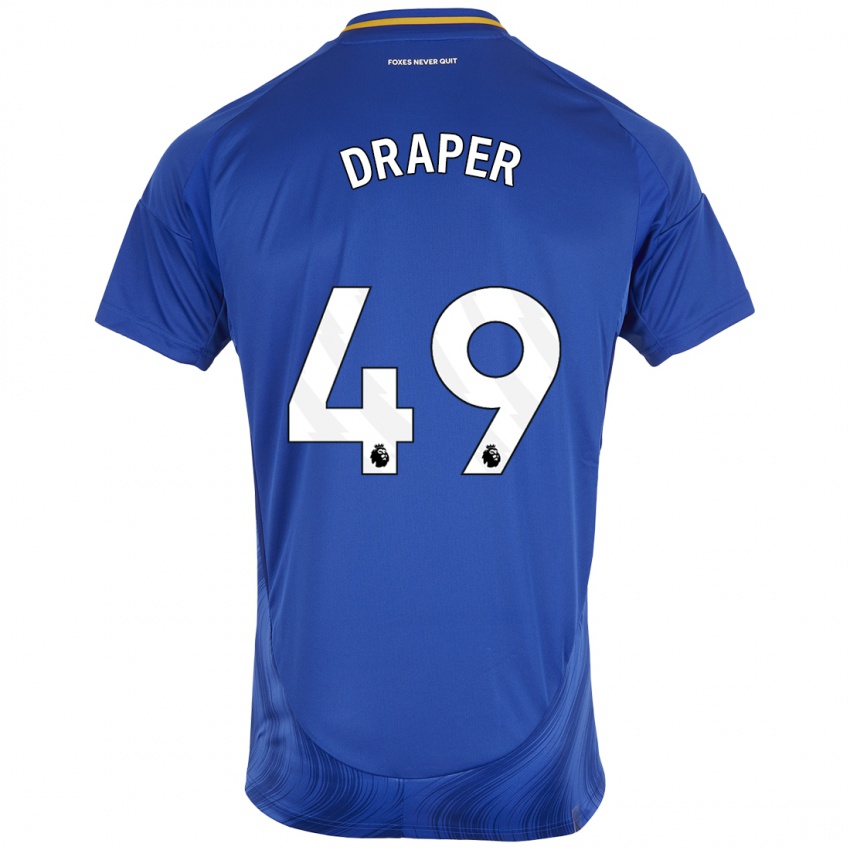 Kinder Denny Draper #49 Blau Weiß Heimtrikot Trikot 2024/25 T-Shirt Schweiz