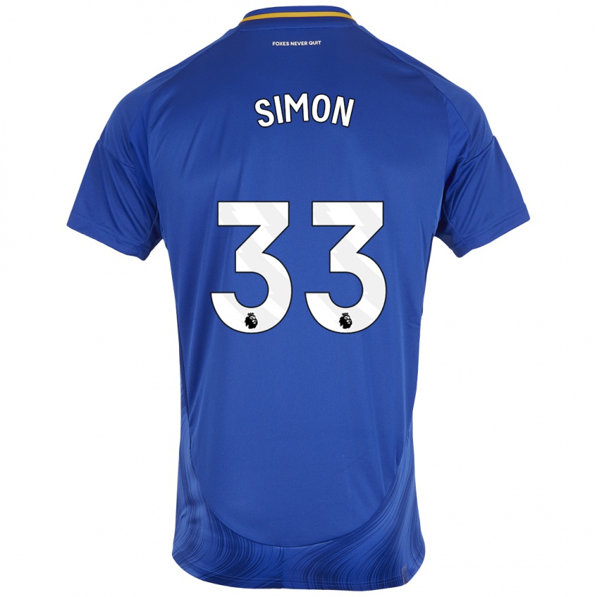 Kinder Erin Simon #33 Blau Weiß Heimtrikot Trikot 2024/25 T-Shirt Schweiz