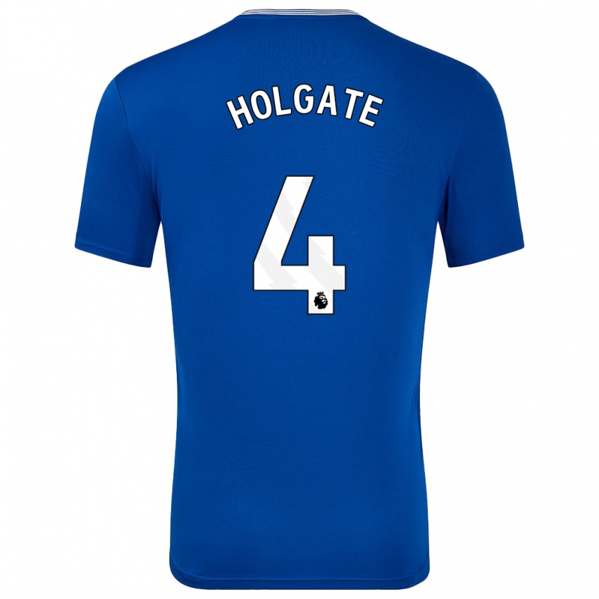 Enfant Maillot Mason Holgate #4 Bleu Avec Tenues Domicile 2024/25 T-Shirt Suisse