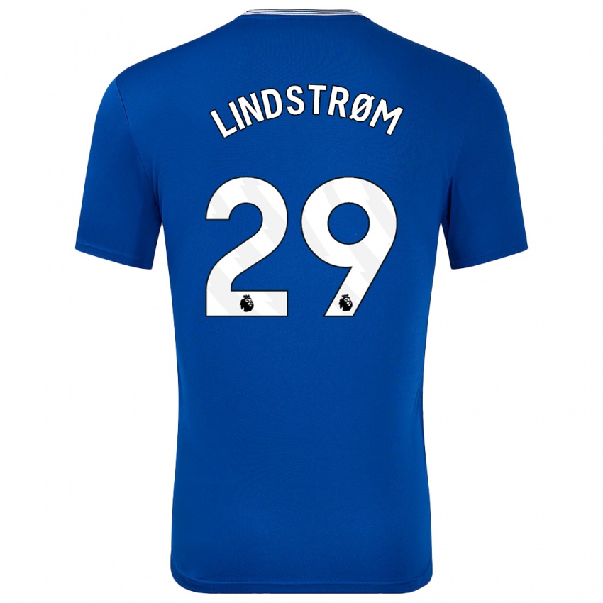 Enfant Maillot Jesper Lindstrøm #29 Bleu Avec Tenues Domicile 2024/25 T-Shirt Suisse