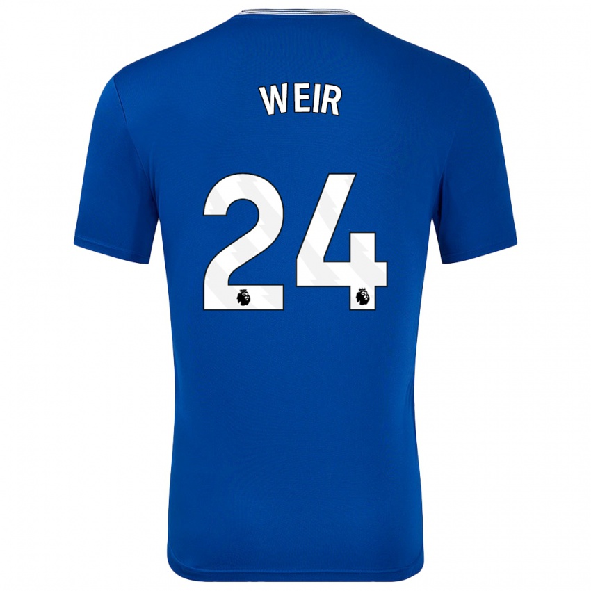 Enfant Maillot Kenzie Weir #24 Bleu Avec Tenues Domicile 2024/25 T-Shirt Suisse