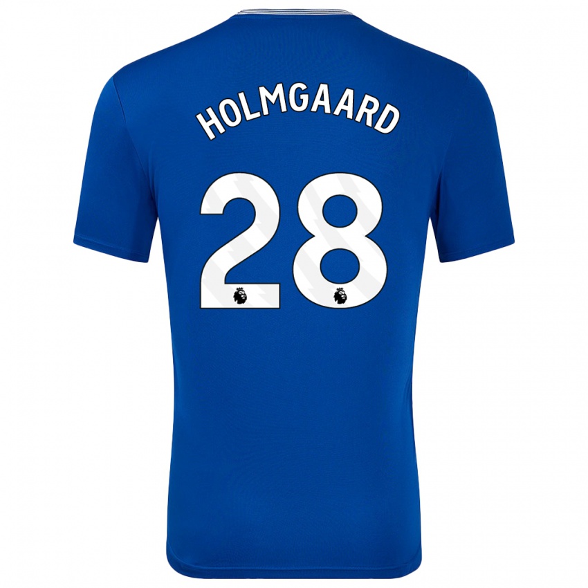 Enfant Maillot Karen Holmgaard #28 Bleu Avec Tenues Domicile 2024/25 T-Shirt Suisse