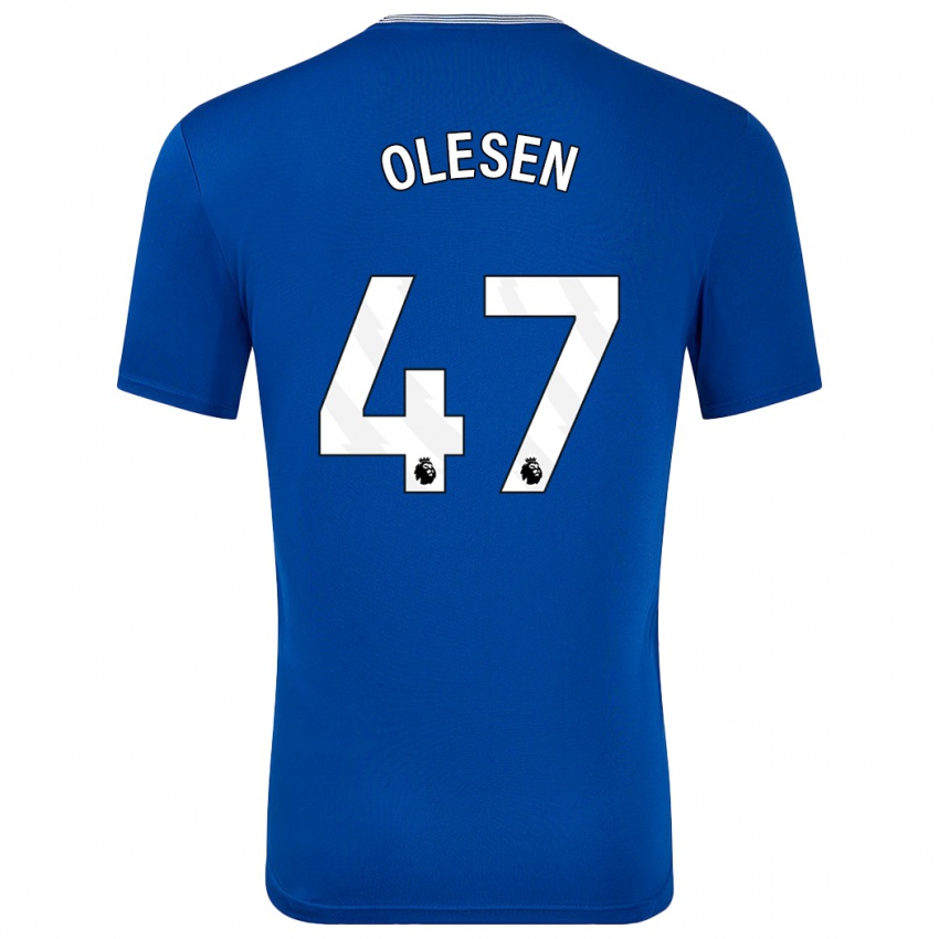 Enfant Maillot Karoline Olesen #47 Bleu Avec Tenues Domicile 2024/25 T-Shirt Suisse