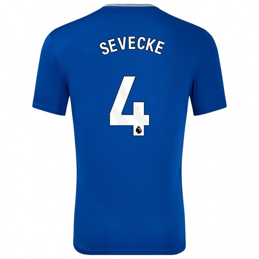 Enfant Maillot Rikke Sevecke #4 Bleu Avec Tenues Domicile 2024/25 T-Shirt Suisse