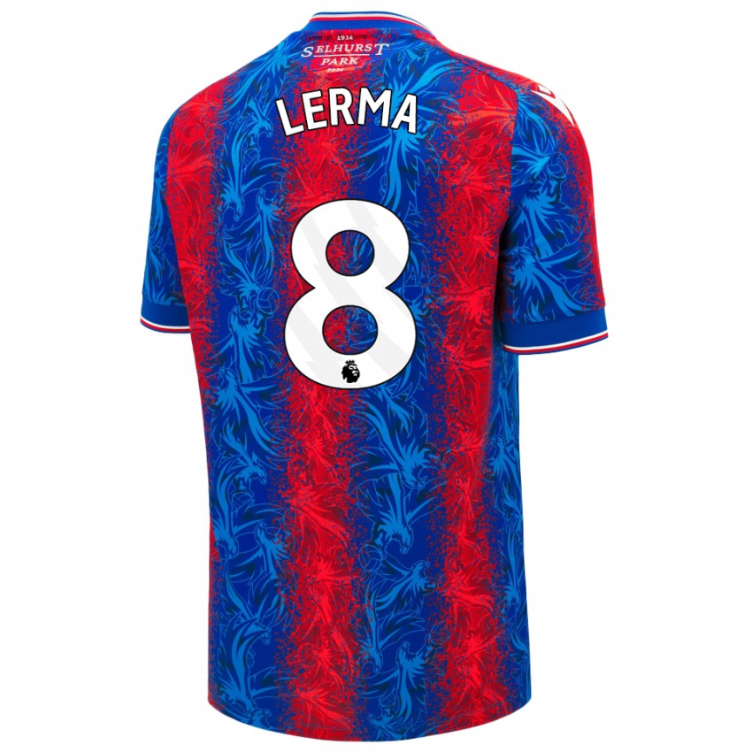 Enfant Maillot Jefferson Lerma #8 Rayures Rouges Et Bleues Tenues Domicile 2024/25 T-Shirt Suisse