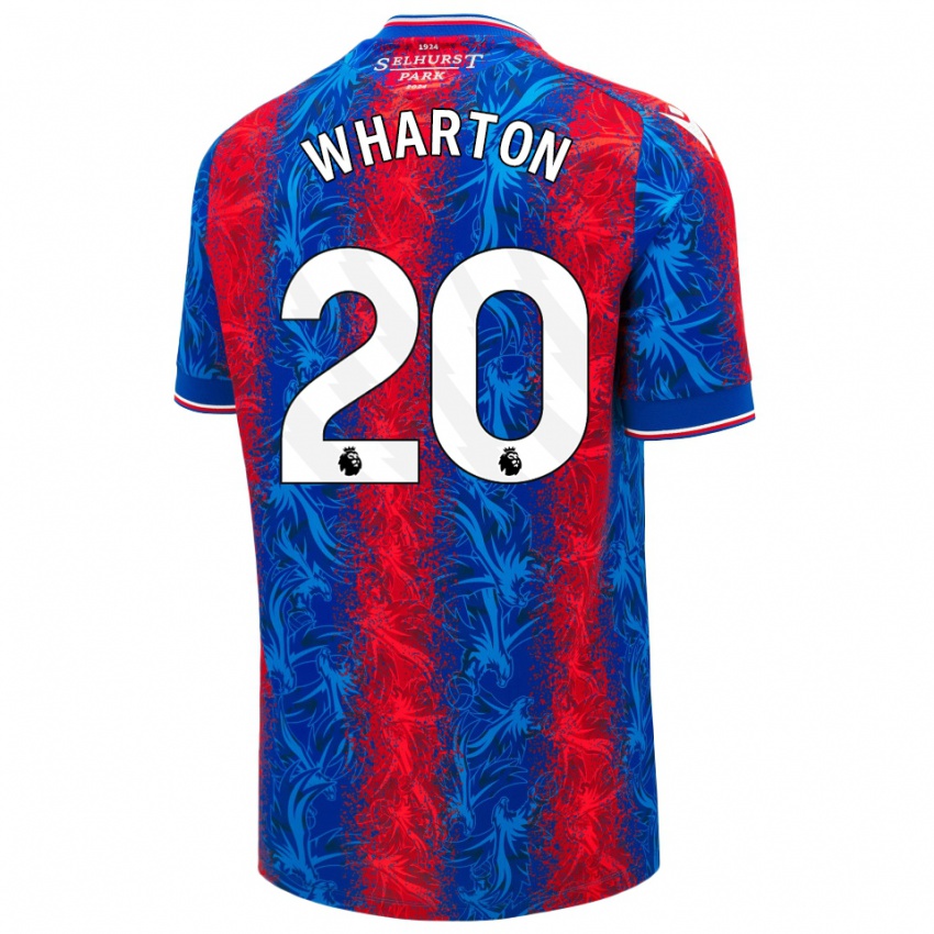 Enfant Maillot Adam Wharton #20 Rayures Rouges Et Bleues Tenues Domicile 2024/25 T-Shirt Suisse