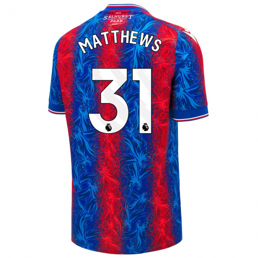 Enfant Maillot Remi Matthews #31 Rayures Rouges Et Bleues Tenues Domicile 2024/25 T-Shirt Suisse