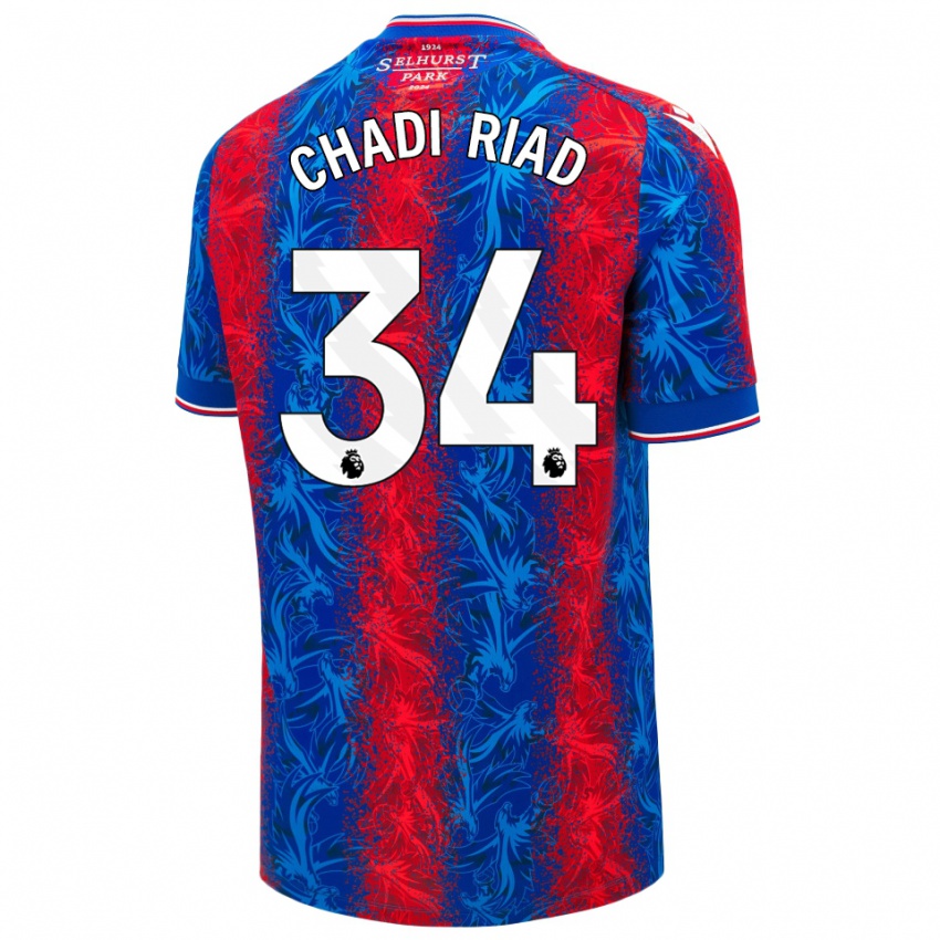 Enfant Maillot Chadi Riad #34 Rayures Rouges Et Bleues Tenues Domicile 2024/25 T-Shirt Suisse