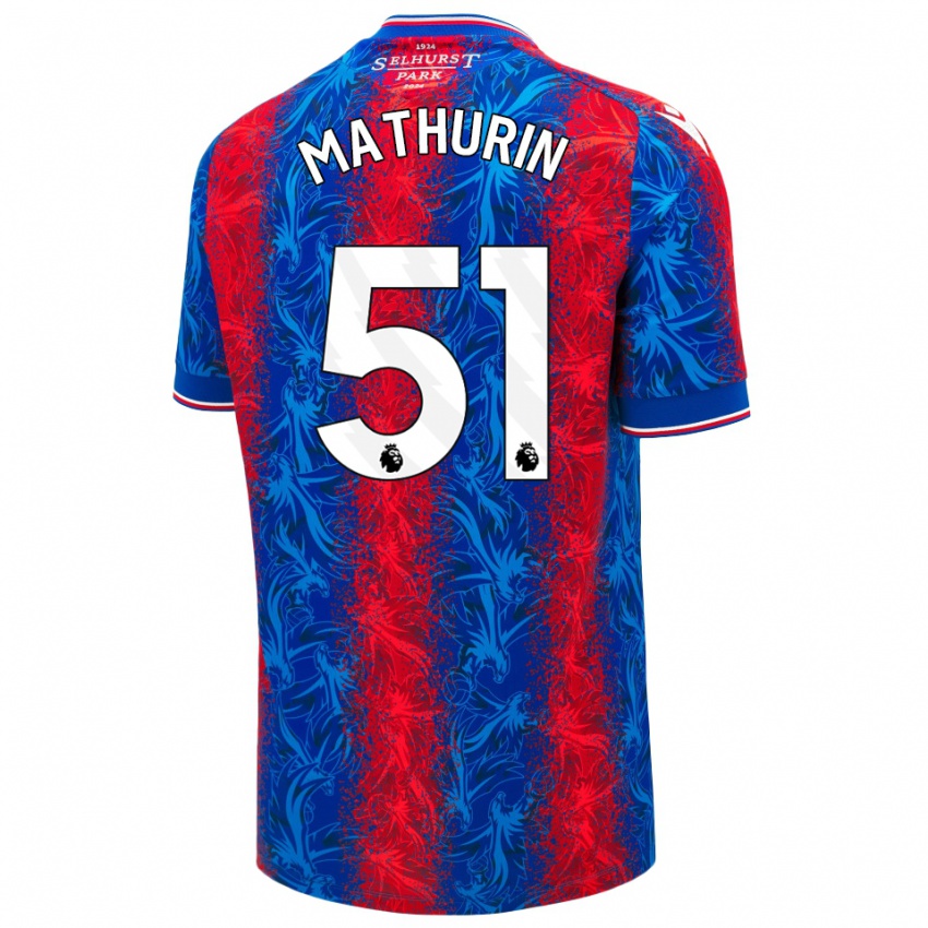 Enfant Maillot Roshaun Mathurin #51 Rayures Rouges Et Bleues Tenues Domicile 2024/25 T-Shirt Suisse