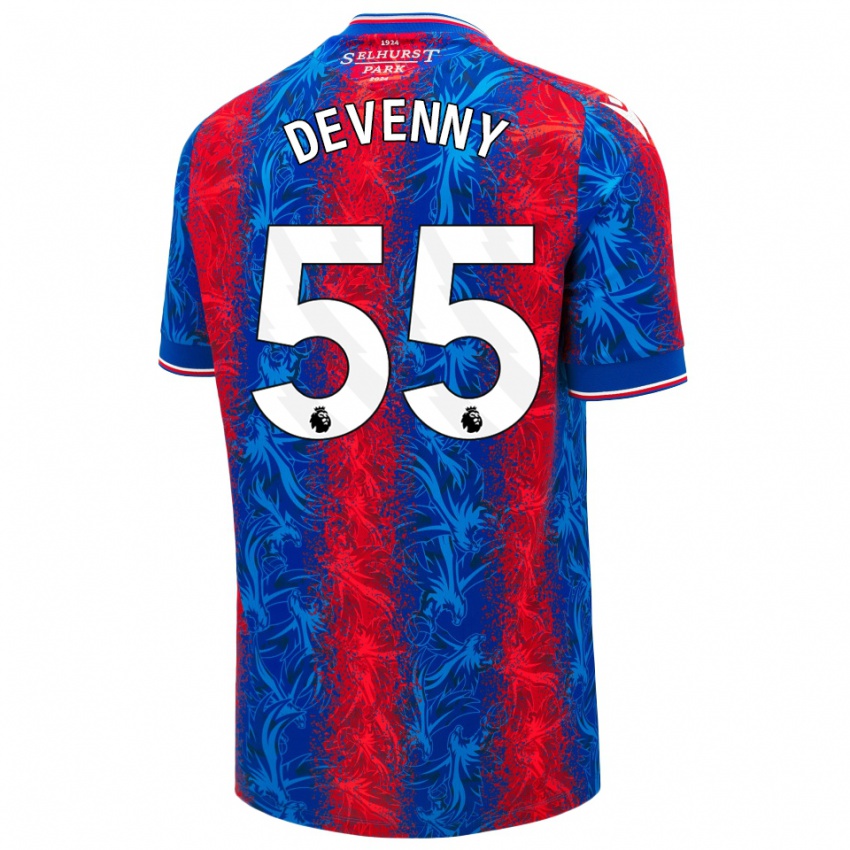 Enfant Maillot Justin Devenny #55 Rayures Rouges Et Bleues Tenues Domicile 2024/25 T-Shirt Suisse