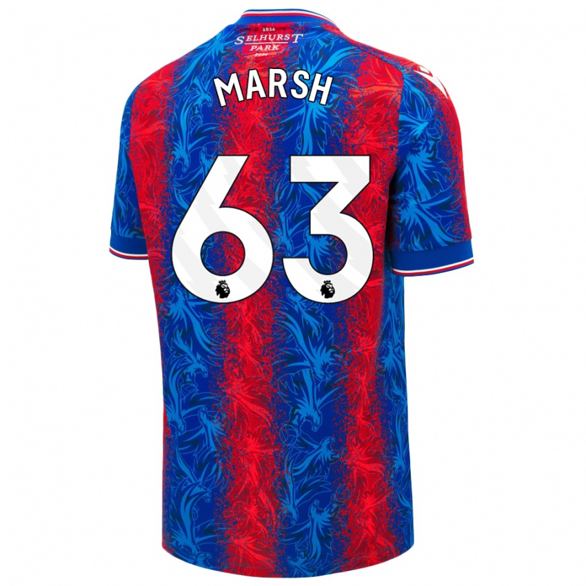 Enfant Maillot Zach Marsh #63 Rayures Rouges Et Bleues Tenues Domicile 2024/25 T-Shirt Suisse