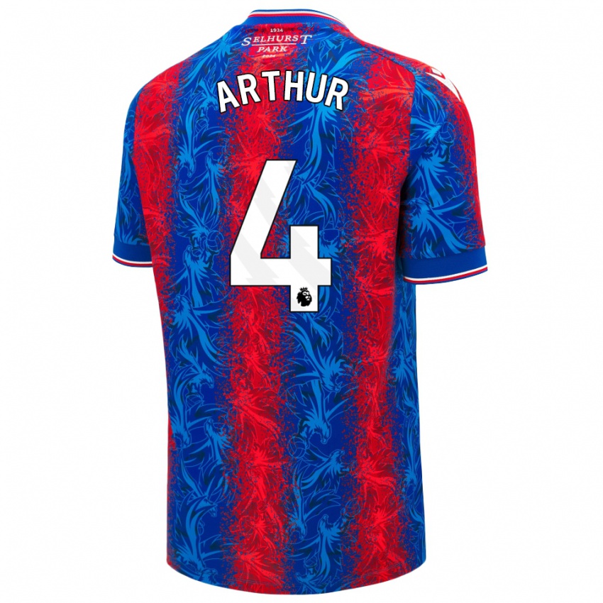 Enfant Maillot Chloe Arthur #4 Rayures Rouges Et Bleues Tenues Domicile 2024/25 T-Shirt Suisse