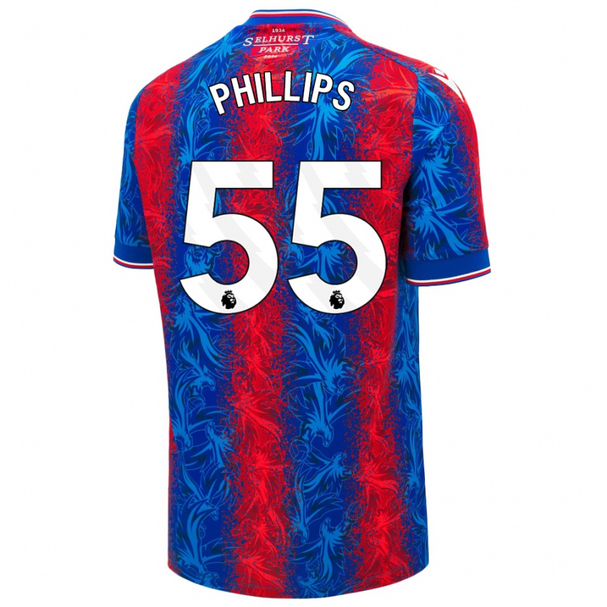 Enfant Maillot Killian Phillips #55 Rayures Rouges Et Bleues Tenues Domicile 2024/25 T-Shirt Suisse