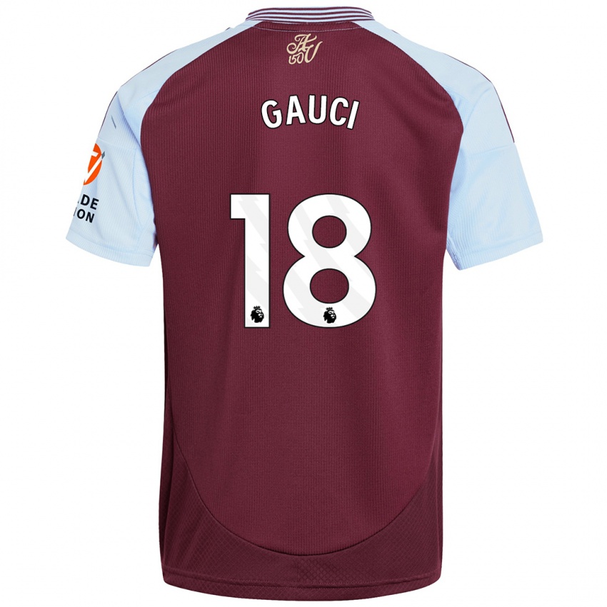 Enfant Maillot Joe Gauci #18 Bordeaux Bleu Ciel Tenues Domicile 2024/25 T-Shirt Suisse