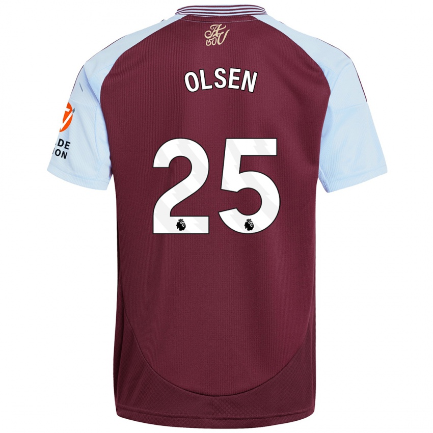 Enfant Maillot Robin Olsen #25 Bordeaux Bleu Ciel Tenues Domicile 2024/25 T-Shirt Suisse