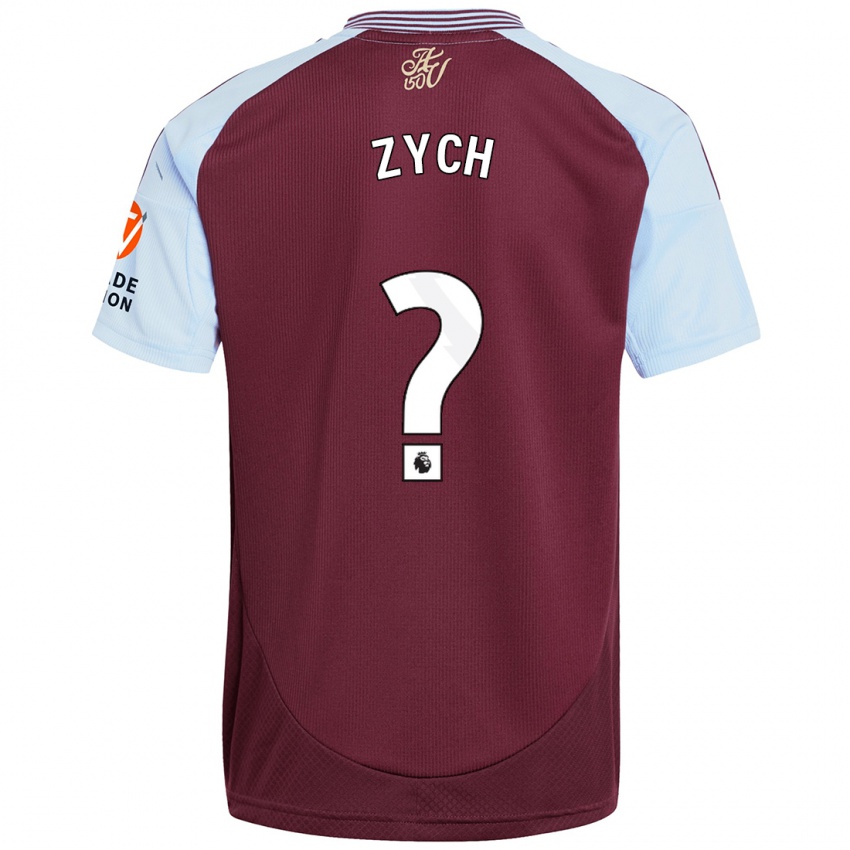 Enfant Maillot Oliwier Zych #0 Bordeaux Bleu Ciel Tenues Domicile 2024/25 T-Shirt Suisse