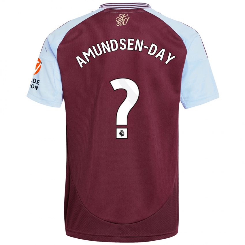 Enfant Maillot Ethan Amundsen-Day #0 Bordeaux Bleu Ciel Tenues Domicile 2024/25 T-Shirt Suisse