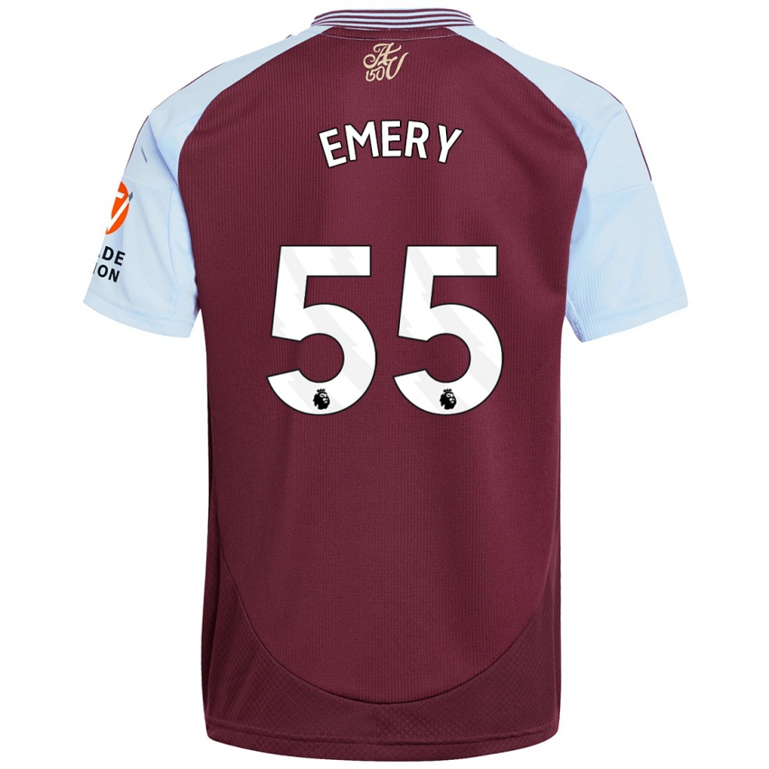 Enfant Maillot Lander Emery #55 Bordeaux Bleu Ciel Tenues Domicile 2024/25 T-Shirt Suisse