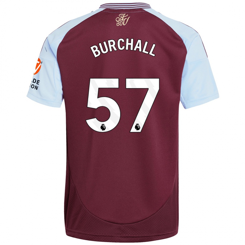 Enfant Maillot Ajani Burchall #57 Bordeaux Bleu Ciel Tenues Domicile 2024/25 T-Shirt Suisse