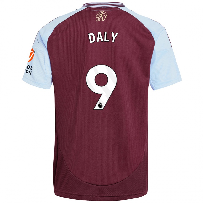 Enfant Maillot Rachel Daly #9 Bordeaux Bleu Ciel Tenues Domicile 2024/25 T-Shirt Suisse