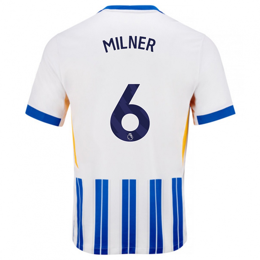 Kinder James Milner #6 Weiß Blaue Nadelstreifen Heimtrikot Trikot 2024/25 T-Shirt Schweiz