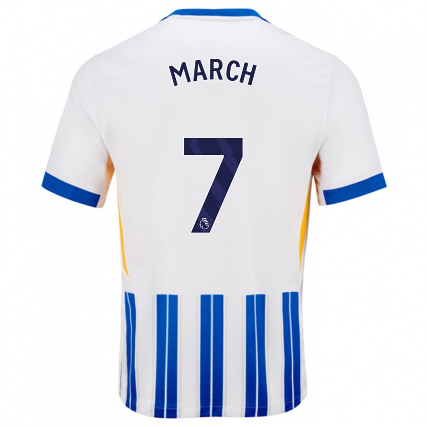 Enfant Maillot Solly March #7 Blanc Bleu À Rayures Fines Tenues Domicile 2024/25 T-Shirt Suisse