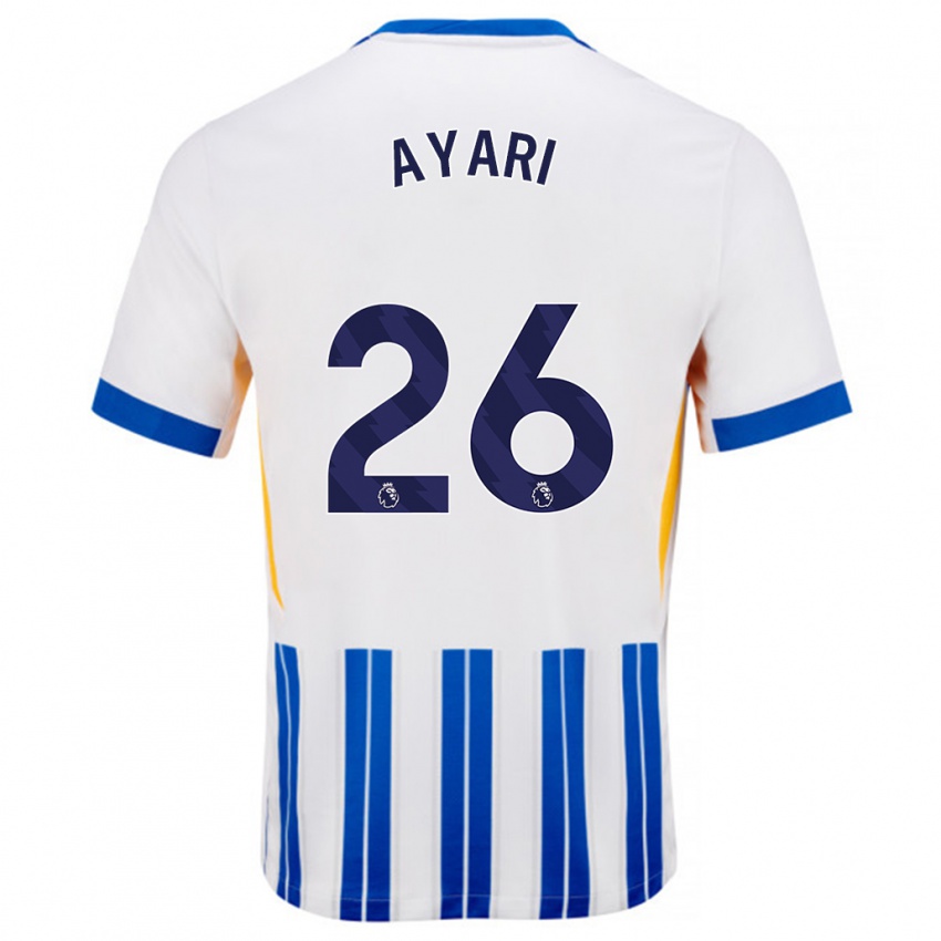 Kinder Yasin Ayari #26 Weiß Blaue Nadelstreifen Heimtrikot Trikot 2024/25 T-Shirt Schweiz