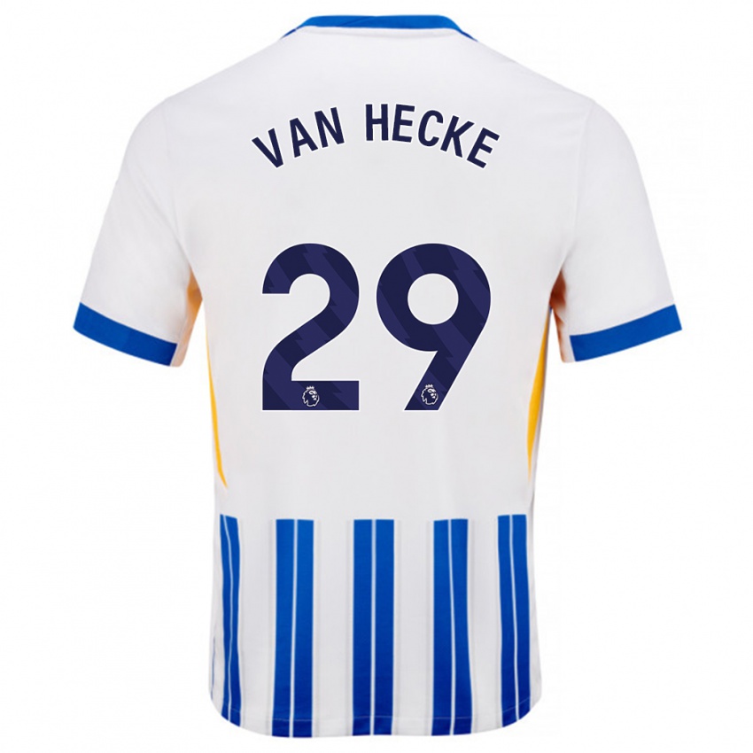 Kinder Jan Paul Van Hecke #29 Weiß Blaue Nadelstreifen Heimtrikot Trikot 2024/25 T-Shirt Schweiz