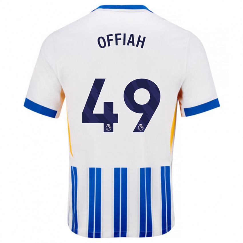 Kinder Odel Offiah #49 Weiß Blaue Nadelstreifen Heimtrikot Trikot 2024/25 T-Shirt Schweiz