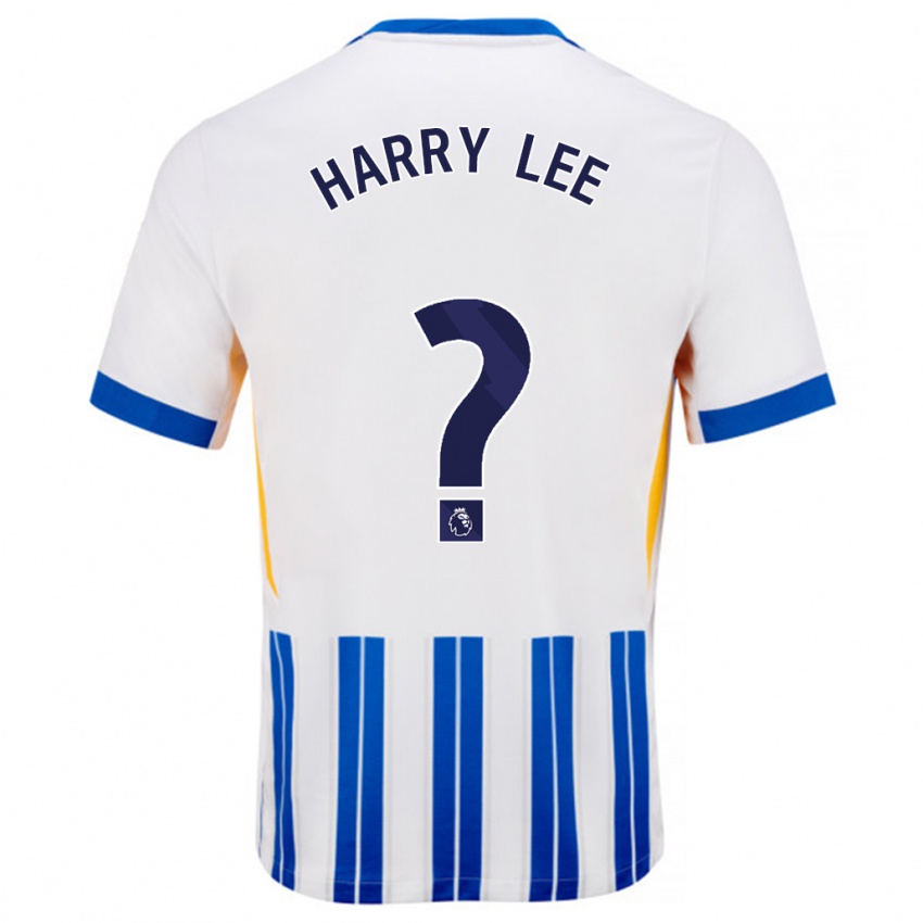 Enfant Maillot Harry Lee #0 Blanc Bleu À Rayures Fines Tenues Domicile 2024/25 T-Shirt Suisse