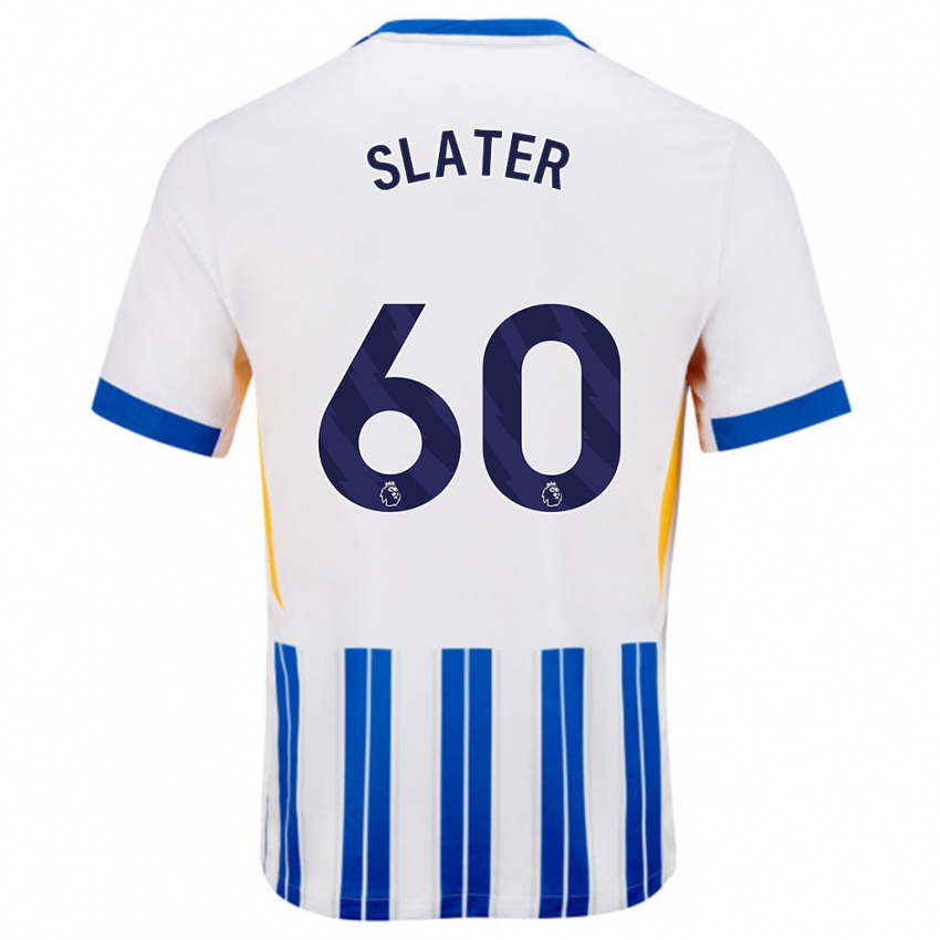 Kinder Jacob Slater #60 Weiß Blaue Nadelstreifen Heimtrikot Trikot 2024/25 T-Shirt Schweiz