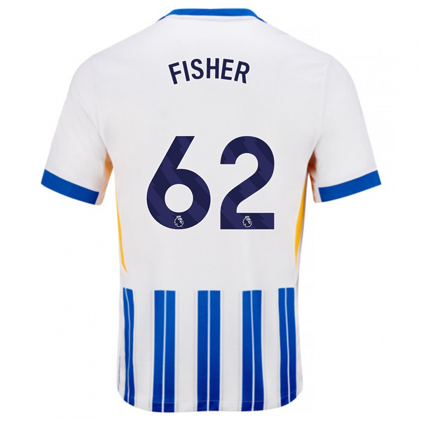 Kinder Hugo Fisher #62 Weiß Blaue Nadelstreifen Heimtrikot Trikot 2024/25 T-Shirt Schweiz