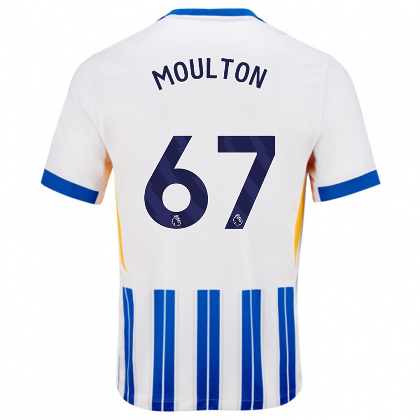 Enfant Maillot Remeiro Moulton #67 Blanc Bleu À Rayures Fines Tenues Domicile 2024/25 T-Shirt Suisse