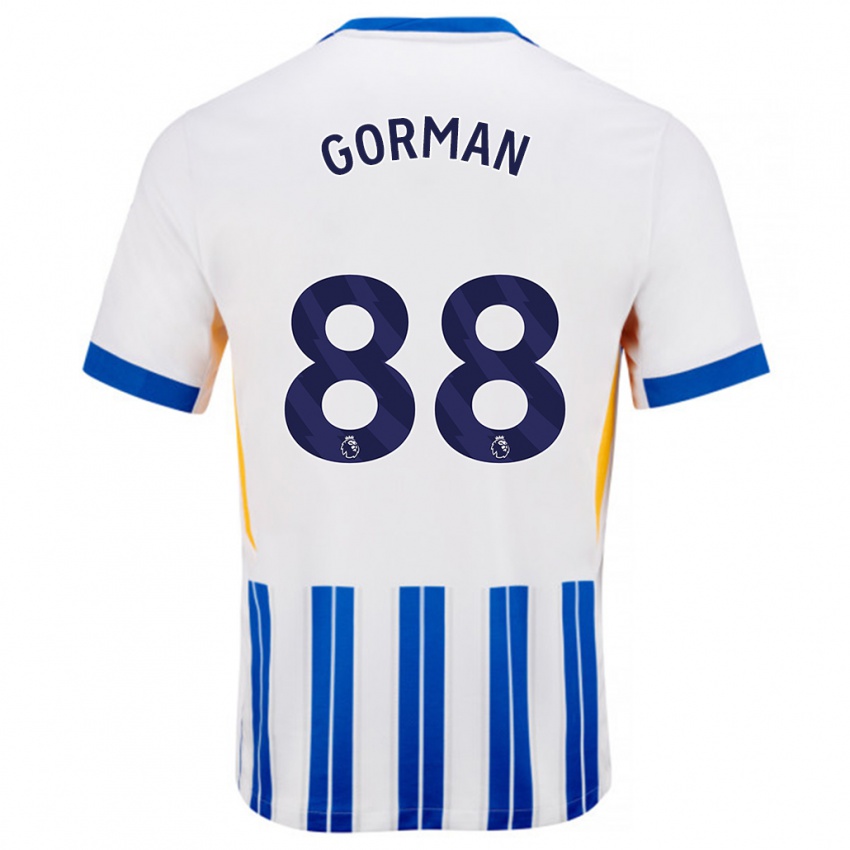 Kinder Ronnie Gorman #88 Weiß Blaue Nadelstreifen Heimtrikot Trikot 2024/25 T-Shirt Schweiz