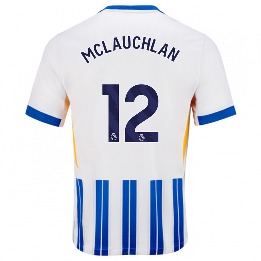 Kinder Rachel Mclauchlan #12 Weiß Blaue Nadelstreifen Heimtrikot Trikot 2024/25 T-Shirt Schweiz