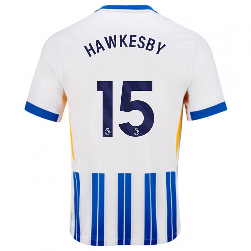 Kinder Mackenzie Hawkesby #15 Weiß Blaue Nadelstreifen Heimtrikot Trikot 2024/25 T-Shirt Schweiz