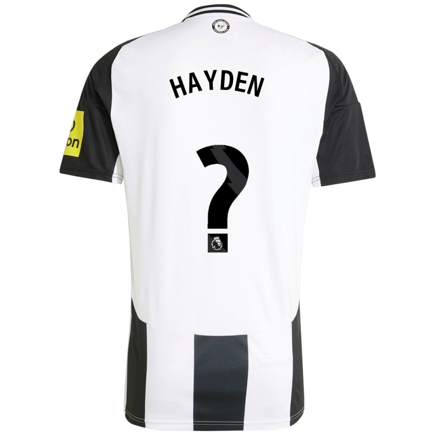 Kinder Isaac Hayden #0 Weiß Schwarz Heimtrikot Trikot 2024/25 T-Shirt Schweiz