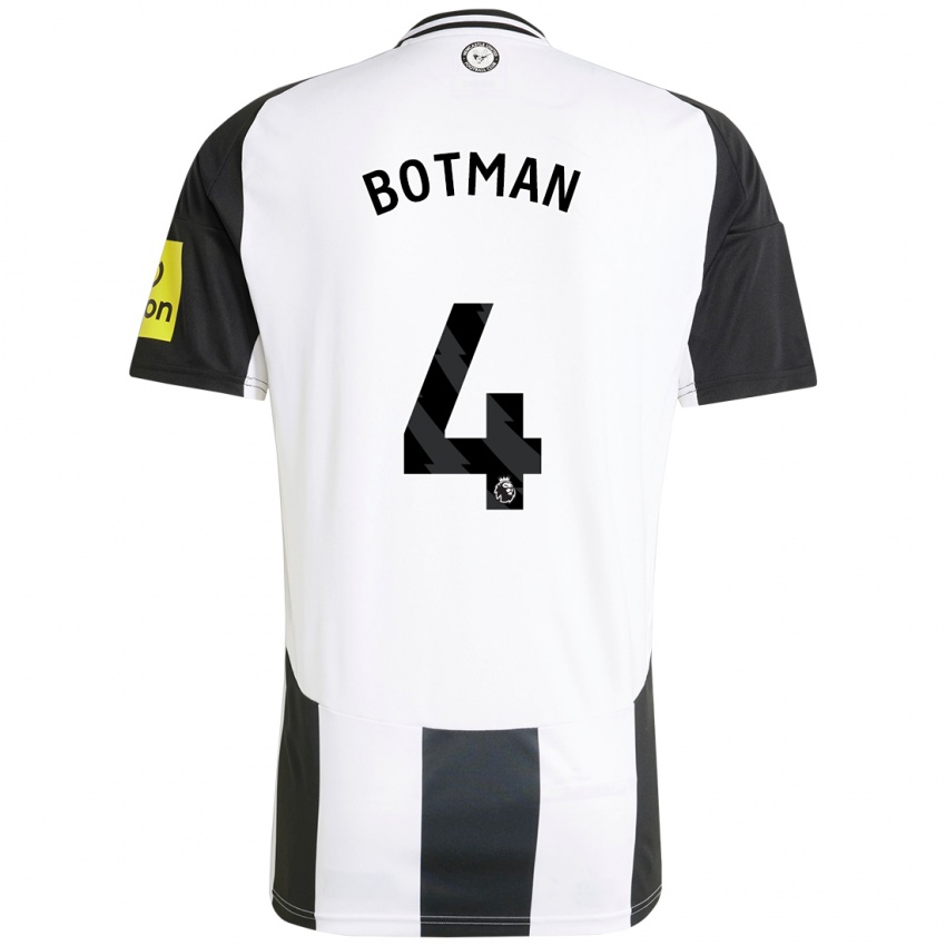 Kinder Sven Botman #4 Weiß Schwarz Heimtrikot Trikot 2024/25 T-Shirt Schweiz