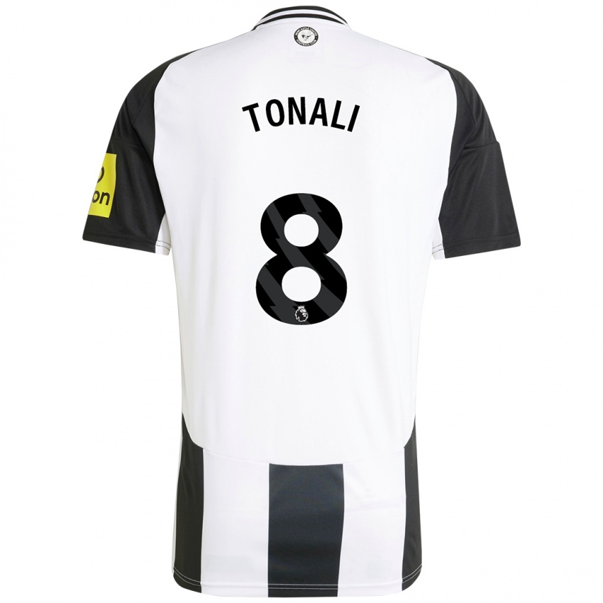 Kinder Sandro Tonali #8 Weiß Schwarz Heimtrikot Trikot 2024/25 T-Shirt Schweiz