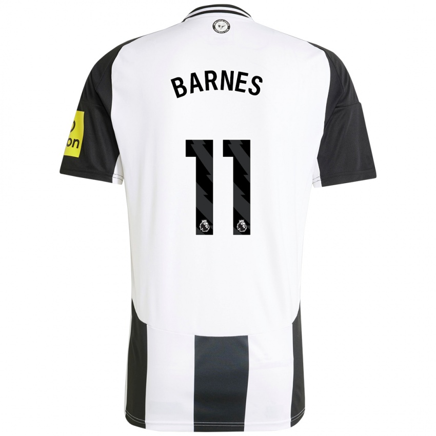 Kinder Harvey Barnes #11 Weiß Schwarz Heimtrikot Trikot 2024/25 T-Shirt Schweiz