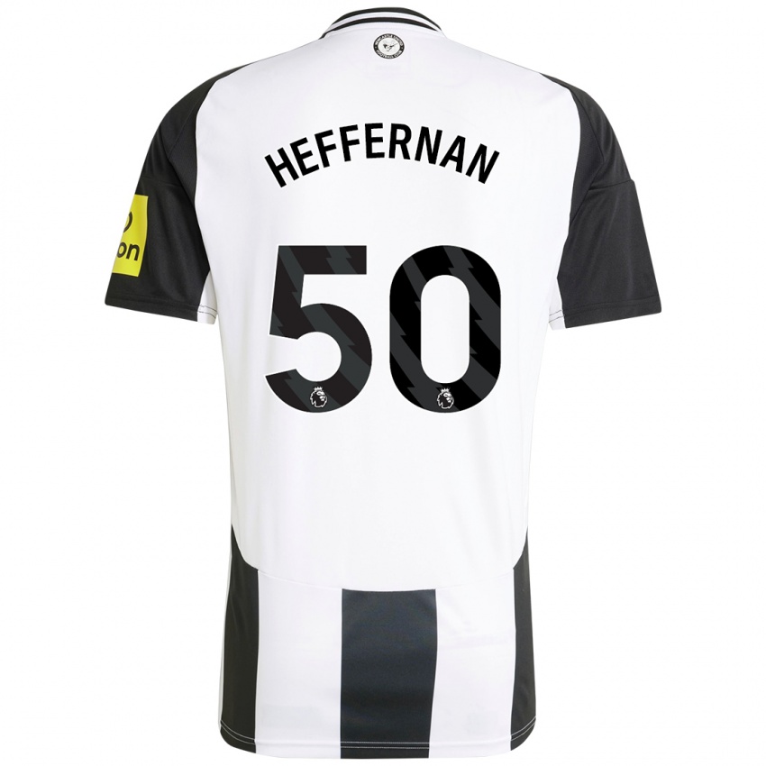 Kinder Cathal Heffernan #50 Weiß Schwarz Heimtrikot Trikot 2024/25 T-Shirt Schweiz