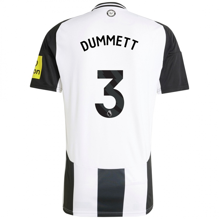 Kinder Paul Dummett #3 Weiß Schwarz Heimtrikot Trikot 2024/25 T-Shirt Schweiz