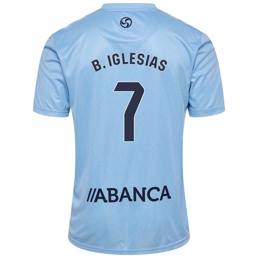 Enfant Maillot Borja Iglesias #7 Bleu Ciel Tenues Domicile 2024/25 T-Shirt Suisse