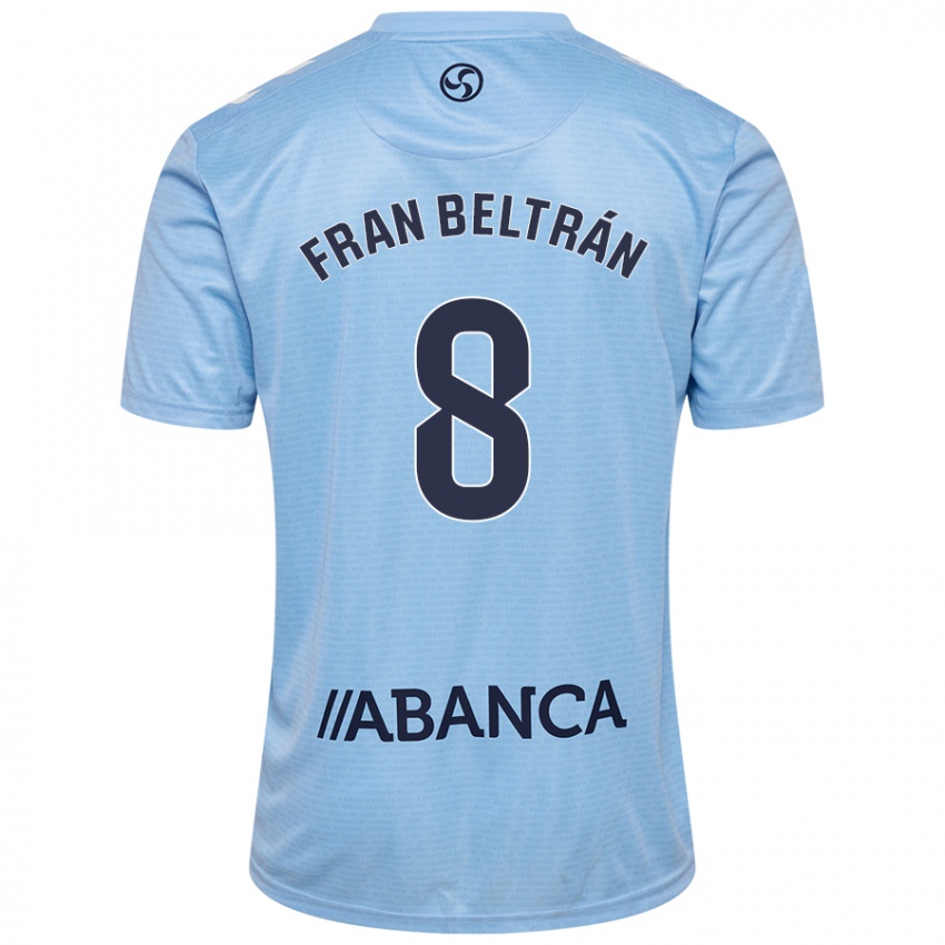 Enfant Maillot Fran Beltrán #8 Bleu Ciel Tenues Domicile 2024/25 T-Shirt Suisse