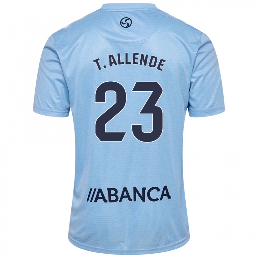 Enfant Maillot Tadeo Allende #23 Bleu Ciel Tenues Domicile 2024/25 T-Shirt Suisse