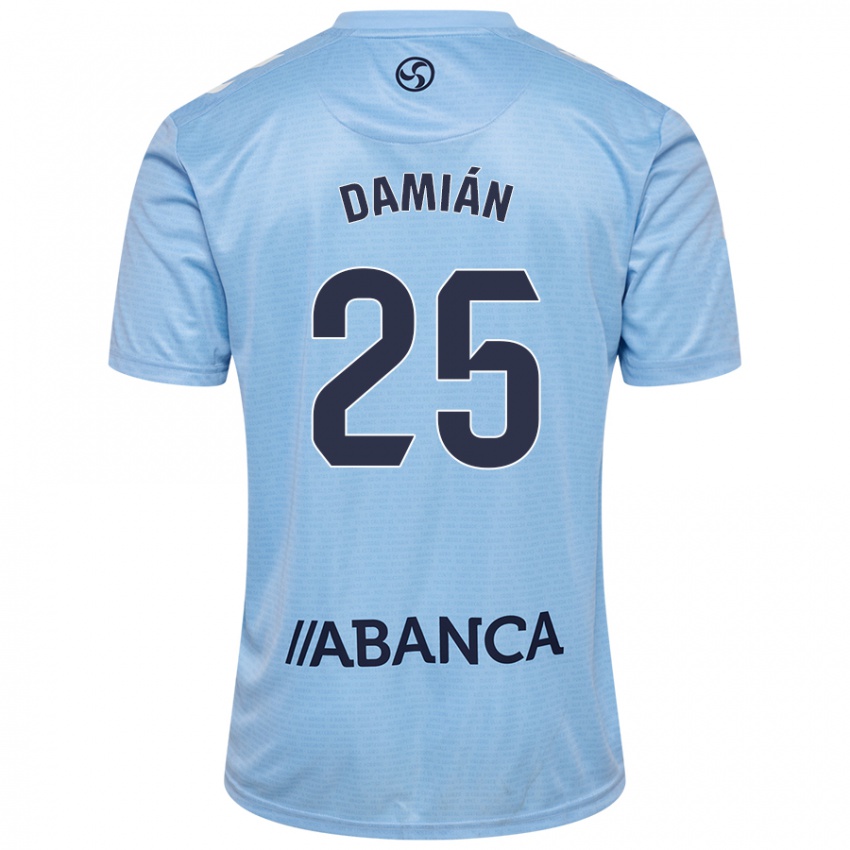 Enfant Maillot Damián Rodríguez #25 Bleu Ciel Tenues Domicile 2024/25 T-Shirt Suisse