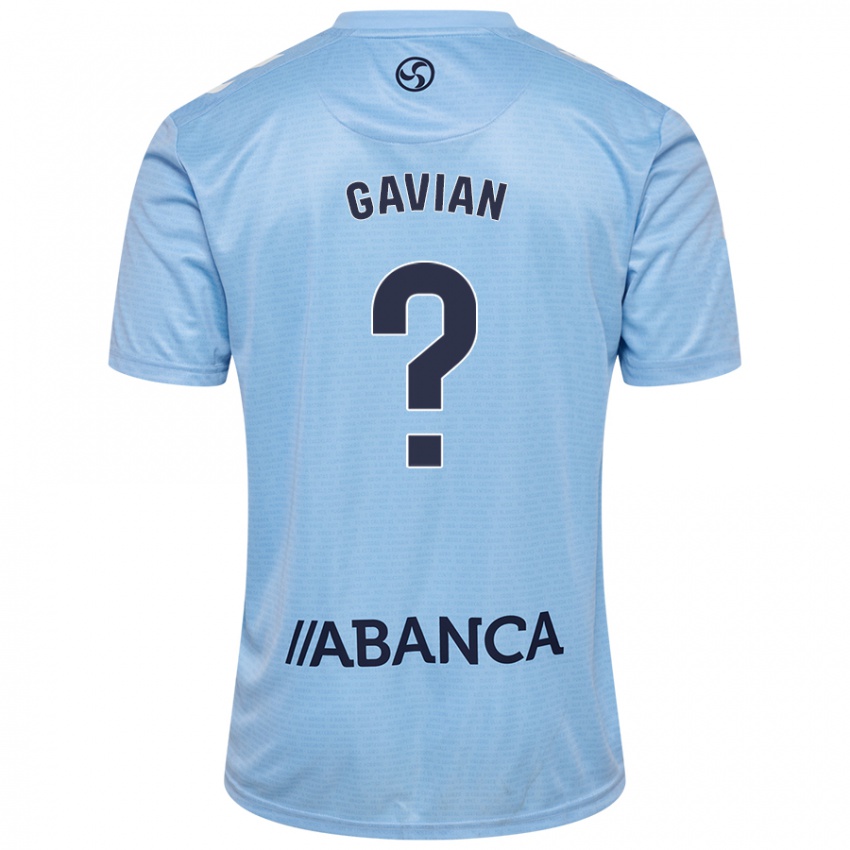 Enfant Maillot Pablo Gavian #0 Bleu Ciel Tenues Domicile 2024/25 T-Shirt Suisse