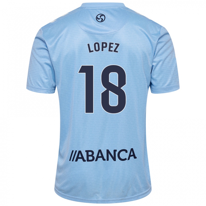 Enfant Maillot Joel López #18 Bleu Ciel Tenues Domicile 2024/25 T-Shirt Suisse