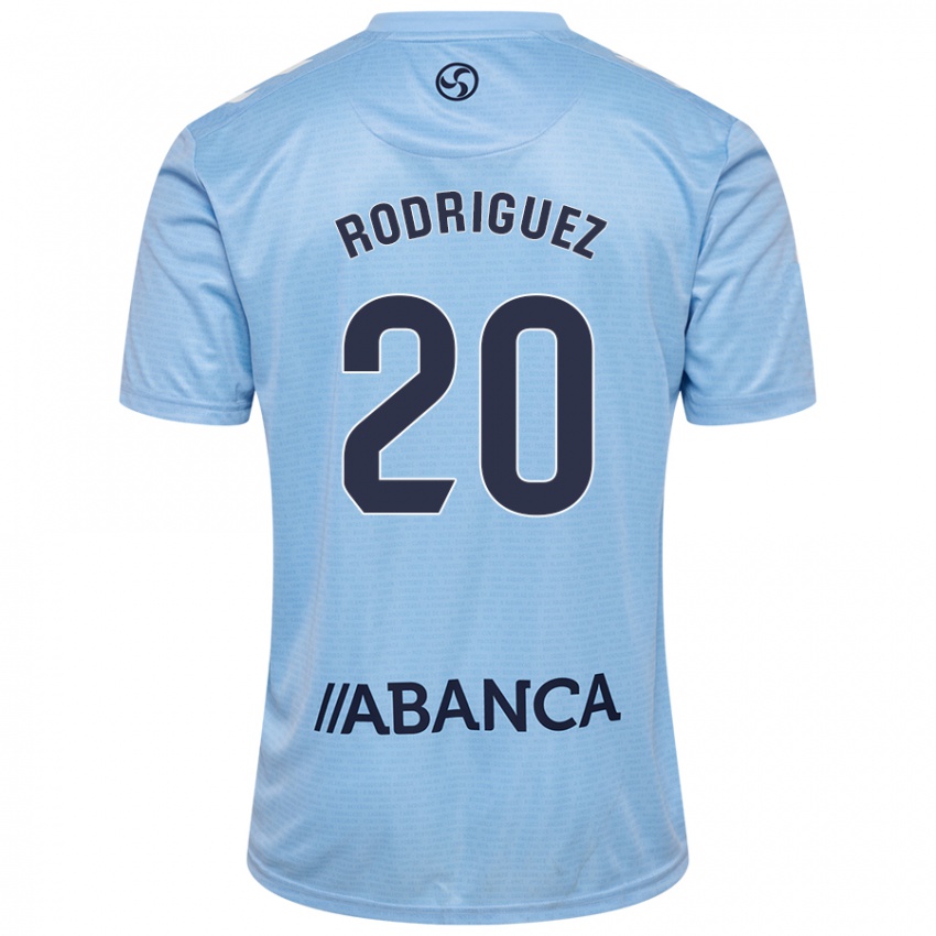 Enfant Maillot Javi Rodríguez #20 Bleu Ciel Tenues Domicile 2024/25 T-Shirt Suisse